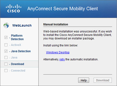 a screenshot of the Cisco VPN login screen