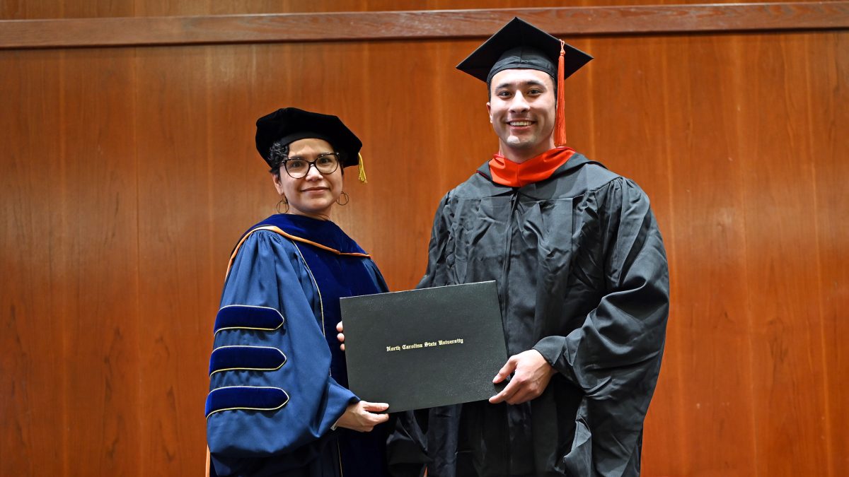 Ardy receives his Master of Operations Research from Maria Mayorga