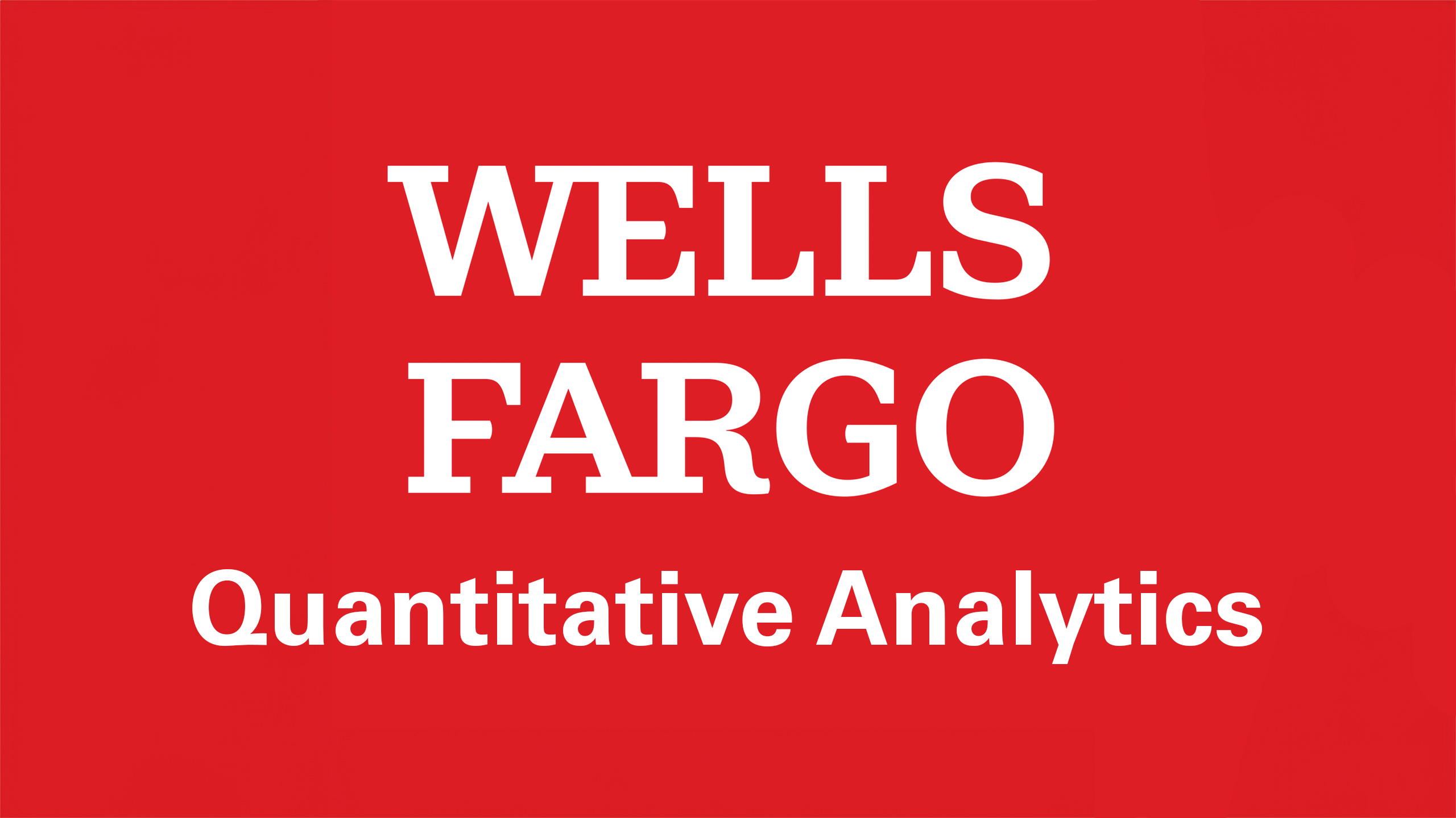 The Wells Fargo logo with the words quantitative analytics underneath it