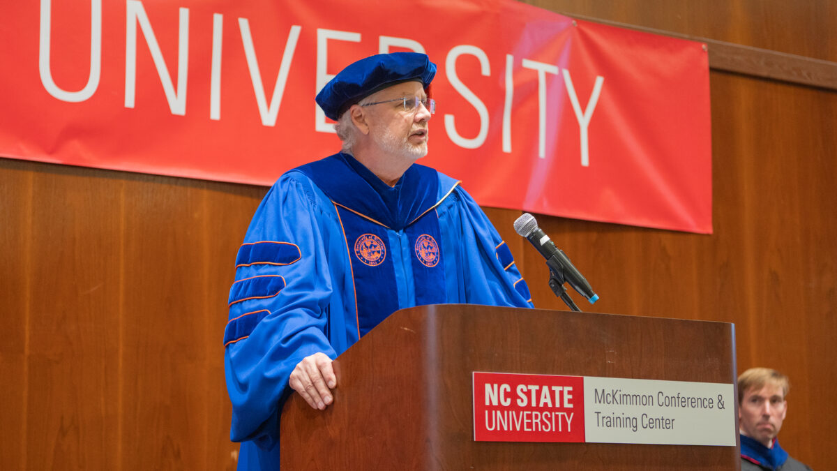 Russell King welcomes the students, families and friends to the spring 2024 graduation ceremony.